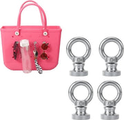 Accessori per ombrellone 4 pezzi in acciaio inossidabile con anello di attacco, gancio per chiave, ombrellone con anello di attacco e accessori per gancio.