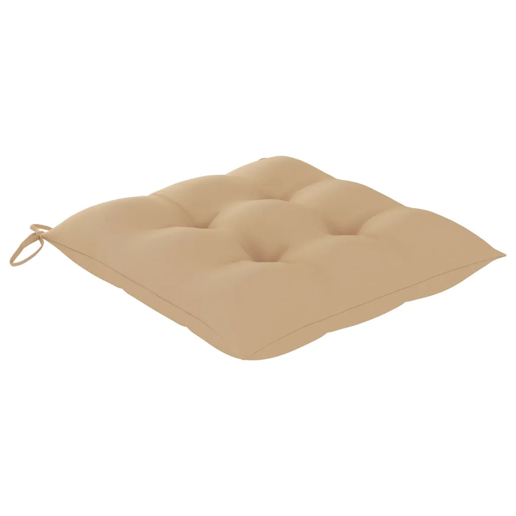 Sedie da Giardino 2 pz con Cuscini Beige Legno Massello di Teak 3062505