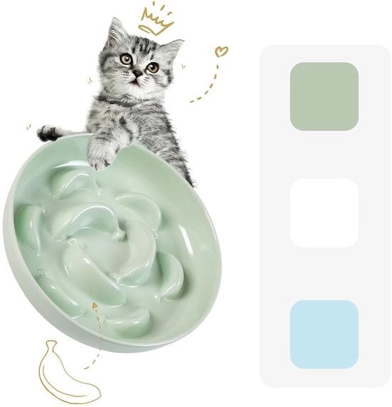 Borsa per cibo gatto - coperchio anti-scrocio - verde menta - melamina - 16 x 3 cm