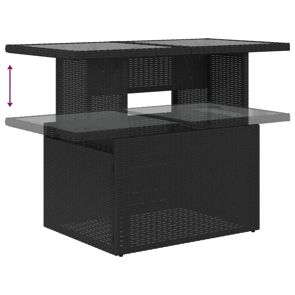 Set Divani da Giardino con Cuscini 7pz Nero Polyrattan 3266376