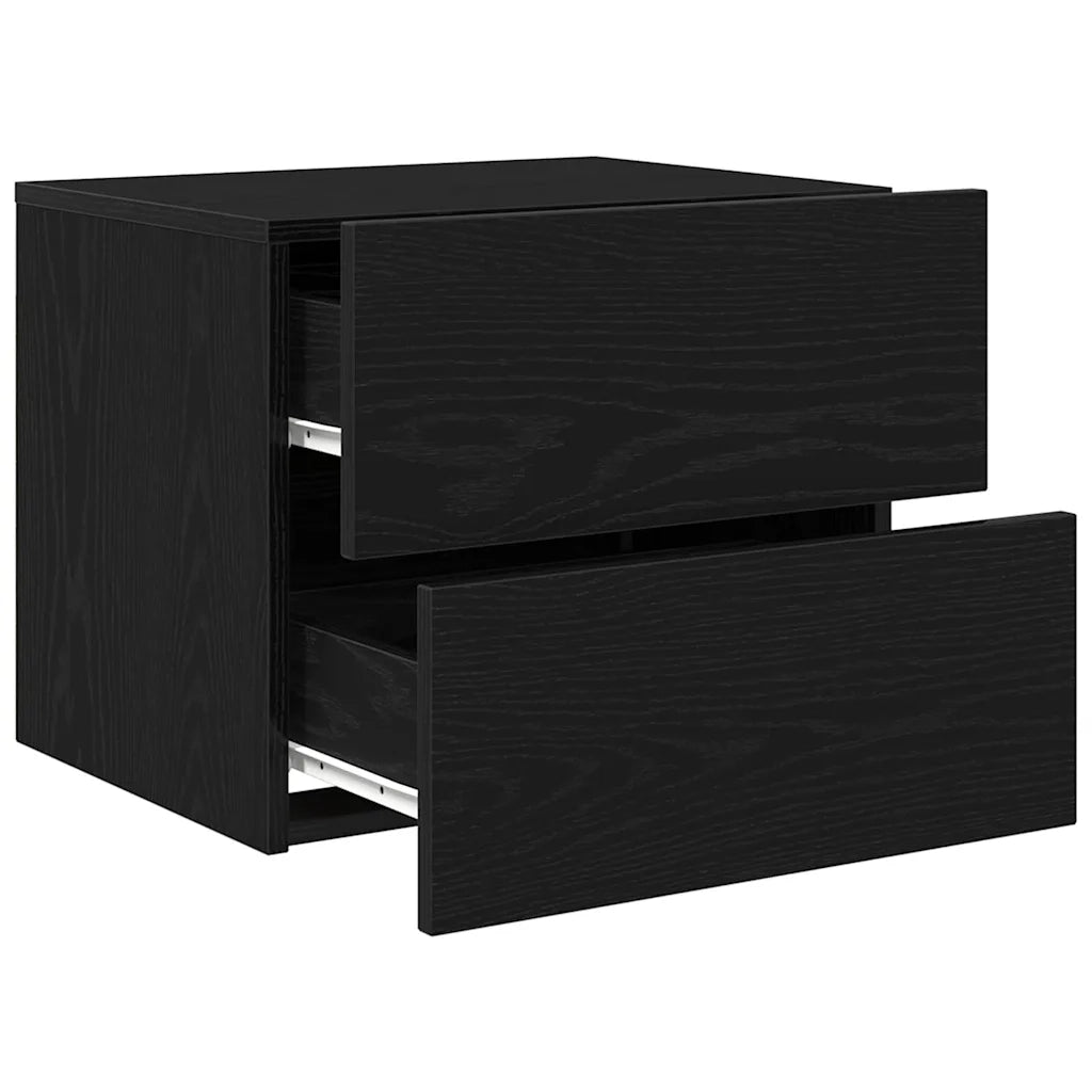 Armadio da Notte Rovere Nero 50 x 39 x 41 cm Legno multistrato 863076