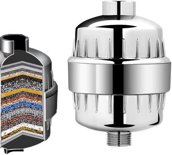 Filtro d'acqua per doccia avanzato a 25 livelli - Filtro d'acqua per doccia universale - Filtro d'acqua per doccia e filtro supplementare - Filtro d'acqua per doccia con testa di doccia - Sicuro ed efficace - Facile da installare