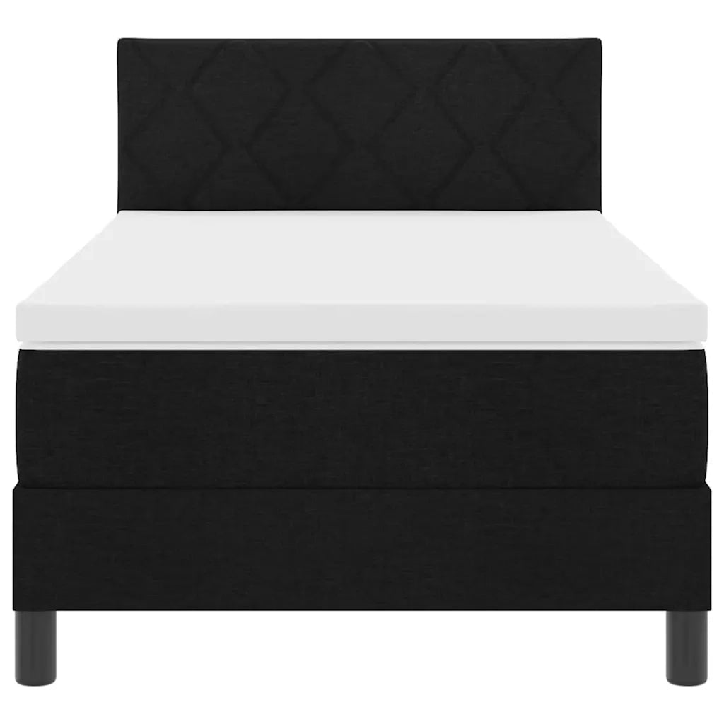 Letto a molle con testiera Nero 90 x 190 cm Tessuto 3338729