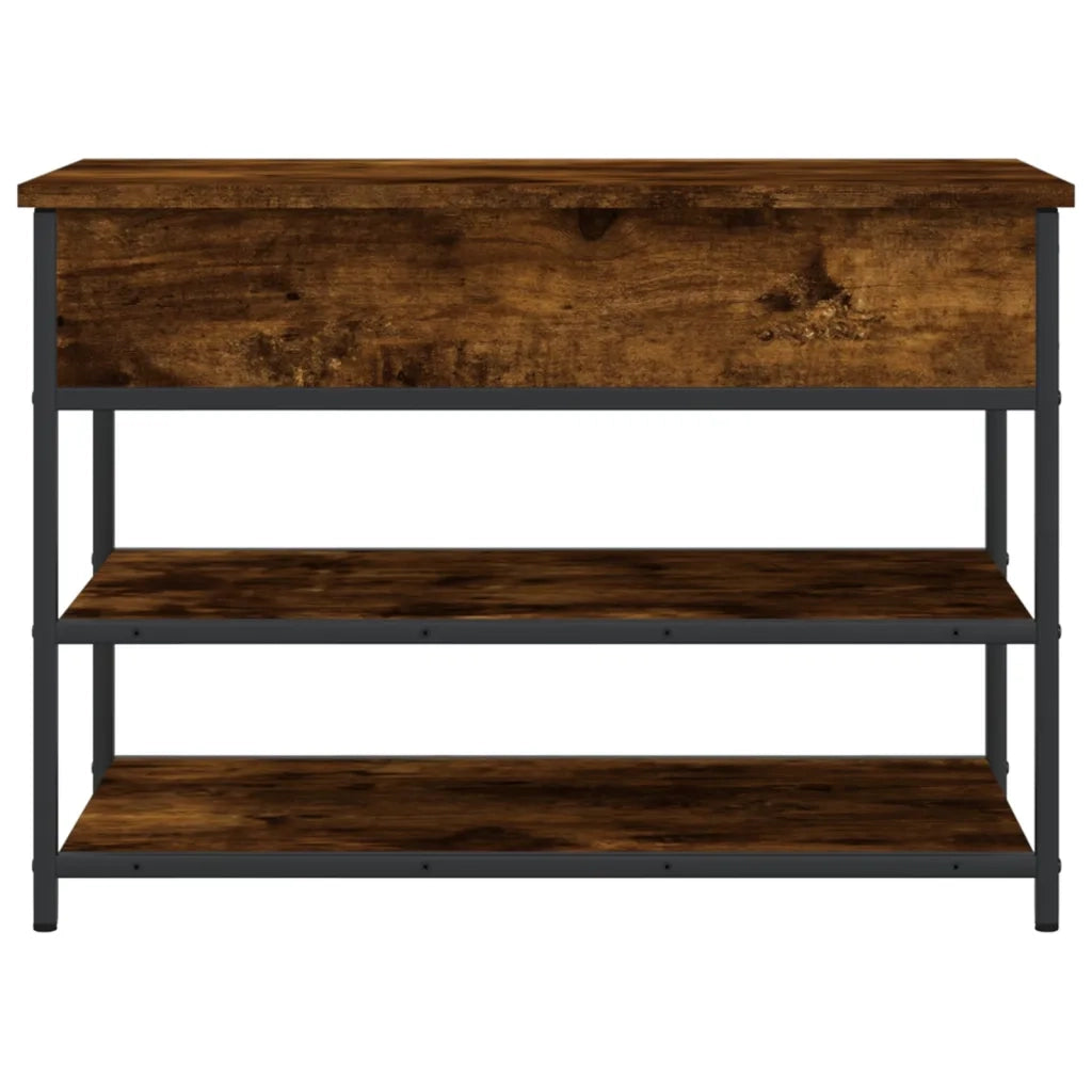 Panca Porta Scarpe-Sgabello-Panca Scarpiera Rovere Fumo 70x42,5x50 cm Legno Multistrato