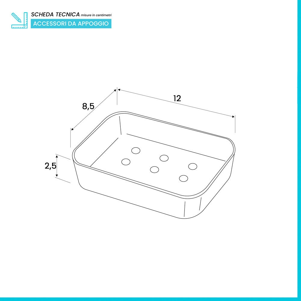 Porta sapone bagno grigio in plastica Star