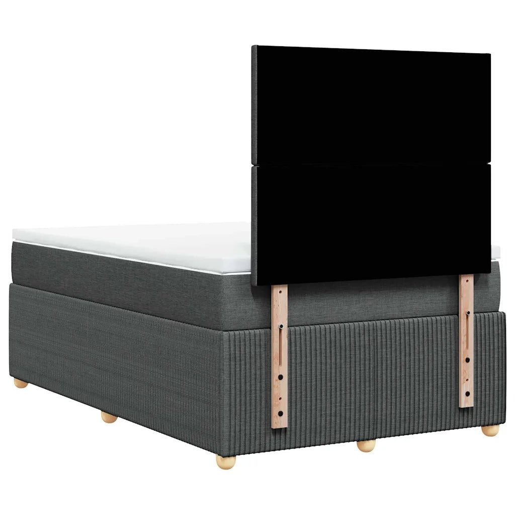 Giroletto a Molle con Materasso Grigio Scuro 120x200 cm Tessuto 3294317