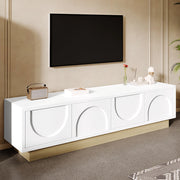 Mobile TV moderno - Xylo - 175cm bianco venato design curvo