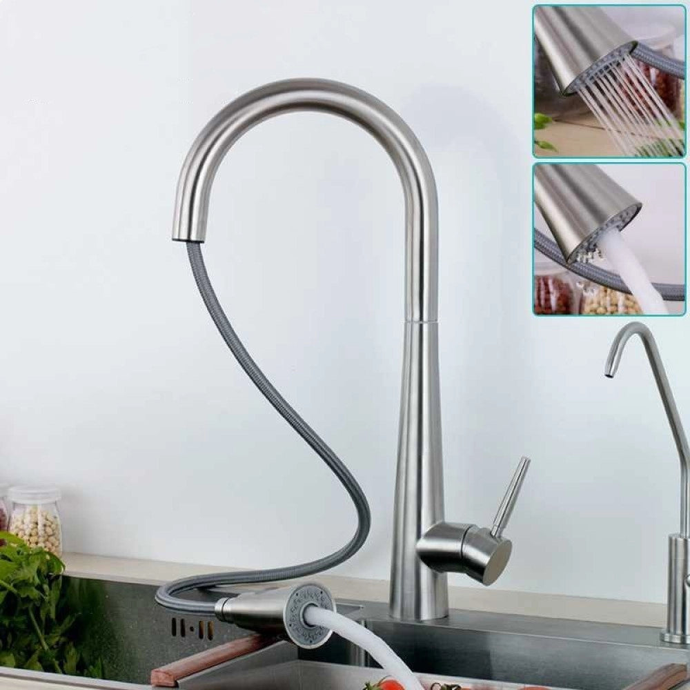Trade Shop - Miscelatore Rubinetto Monocomando Lavello Cucina Con Doccetta A Canna Alta 52692 -