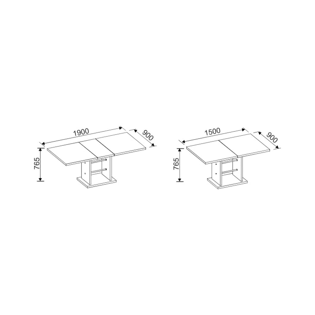 Lirega, Tavolo Allungabile 8 Posti, 150x90x77h cm Bianco