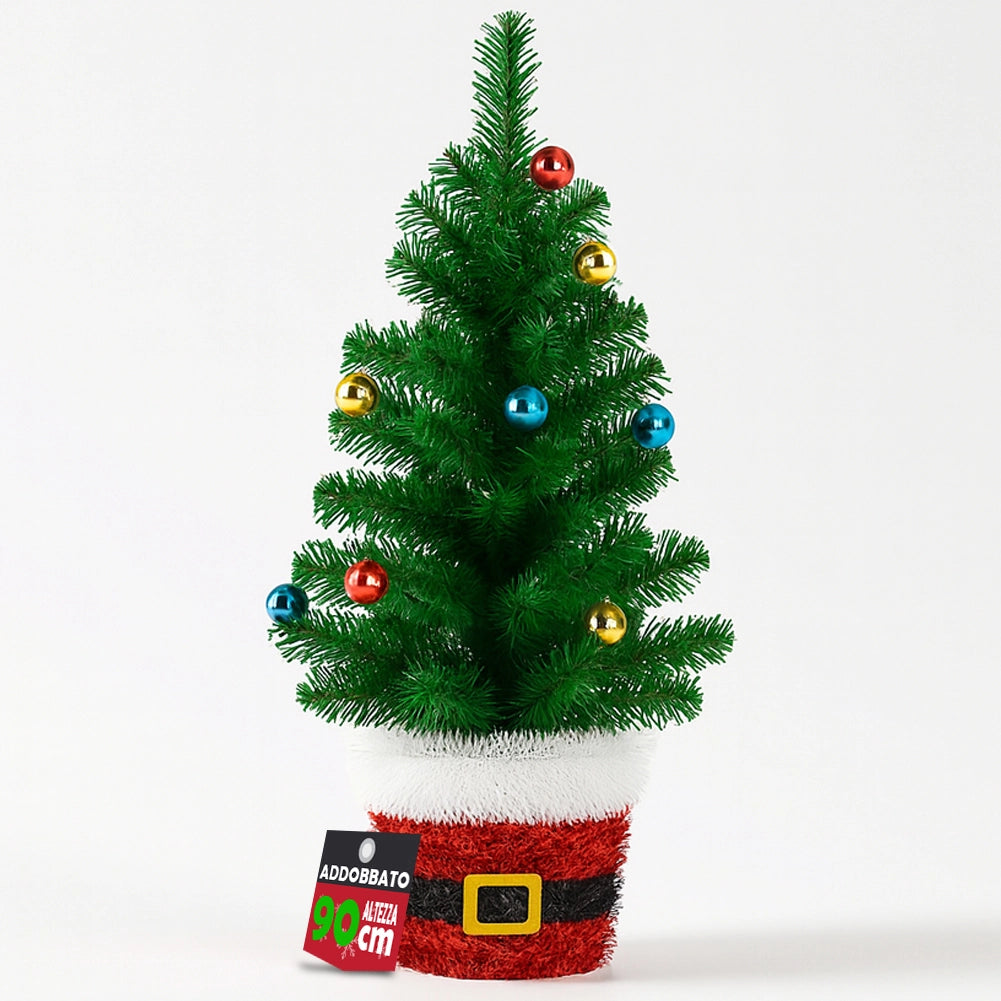 Albero di Natale in Filo 90 cm Palline Natalizie Alberello Natalizio Addobbato
