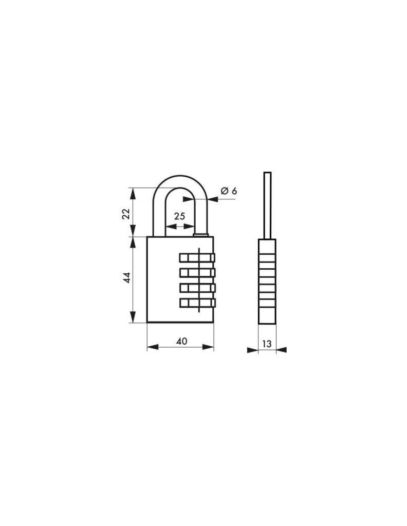 Lucchetto MAXIUM 40 mm in alluminio con combinazione – THIRARD
