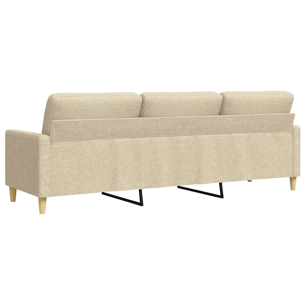 Divano a 3 Posti Crema 210 cm in Tessuto 4007416
