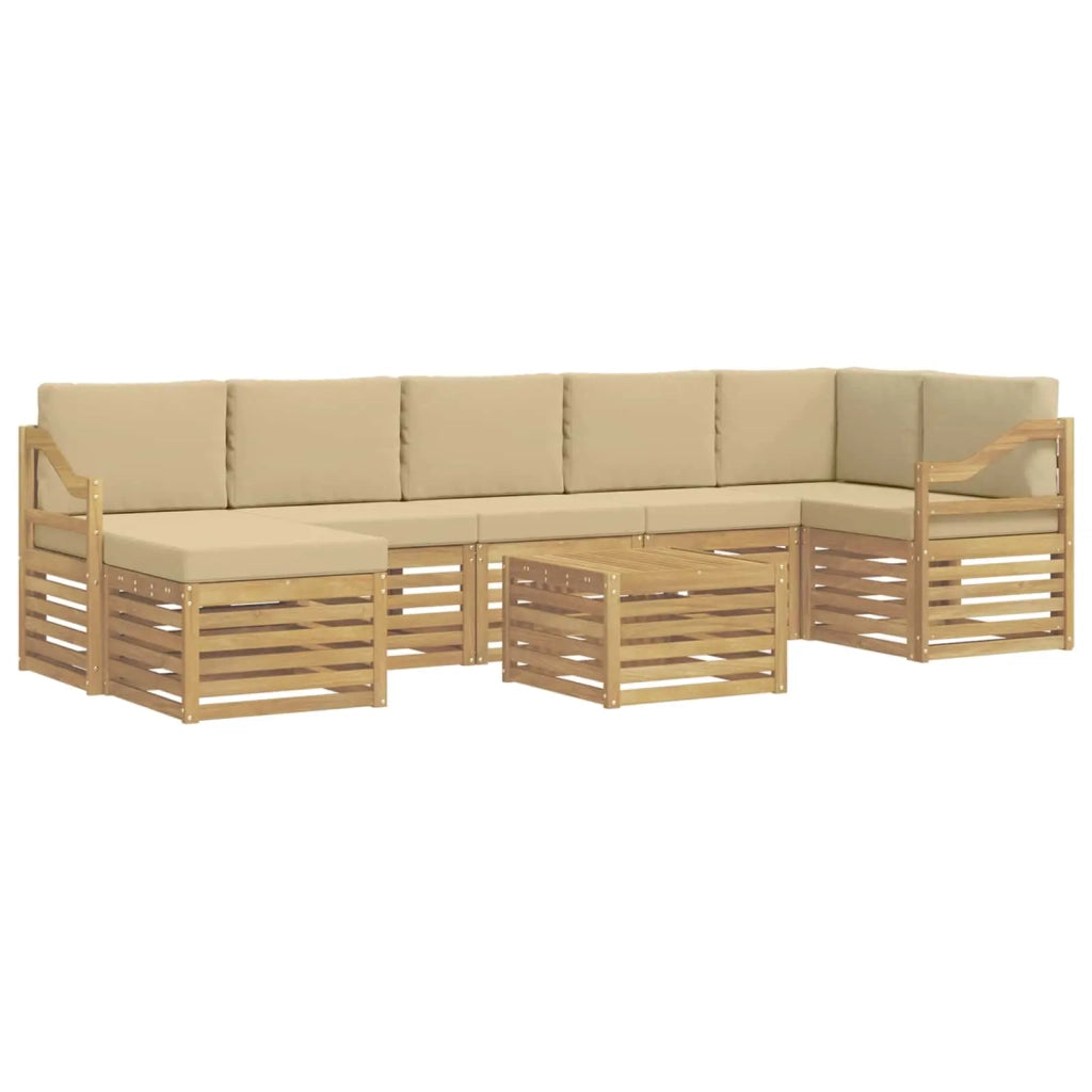 Set di divani da esterno 8 pcs Bianco e Beige 59 x 59 x 37 cm 3392253