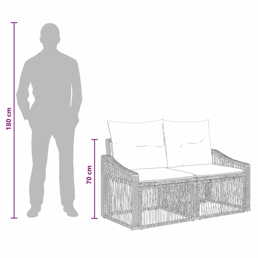 Set Divano da Giardino 10 pz Grigio polyrattan 3436127