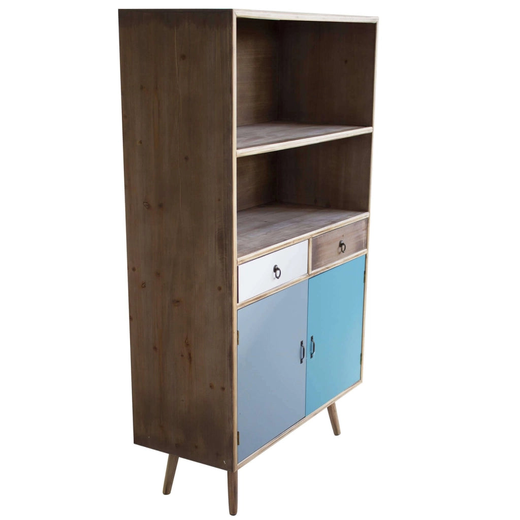 Mobiletto con 2 cassetti e un anta in Legno MDF cm 80x35x140 - THORBURN