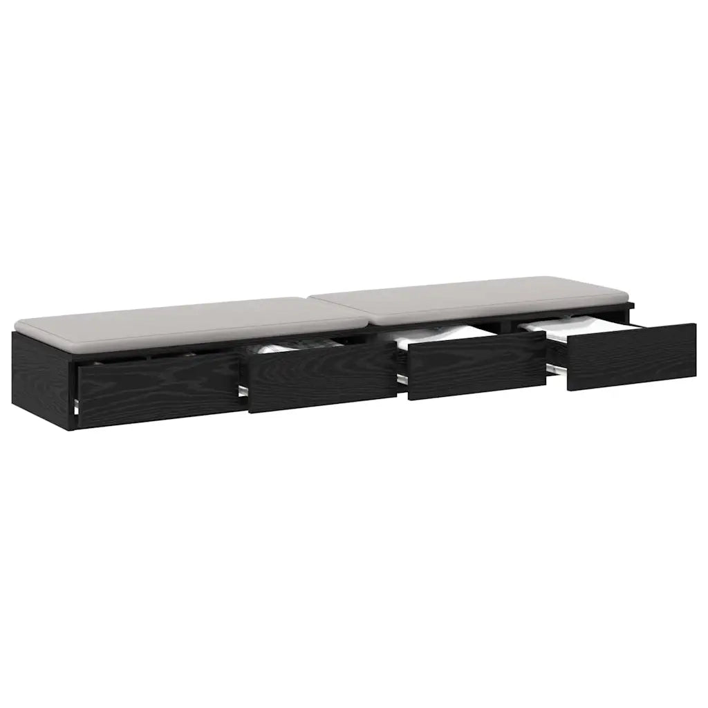 Cassetti per letto Rovere Nero 140 x 36,5 x 16,5 cm 866948