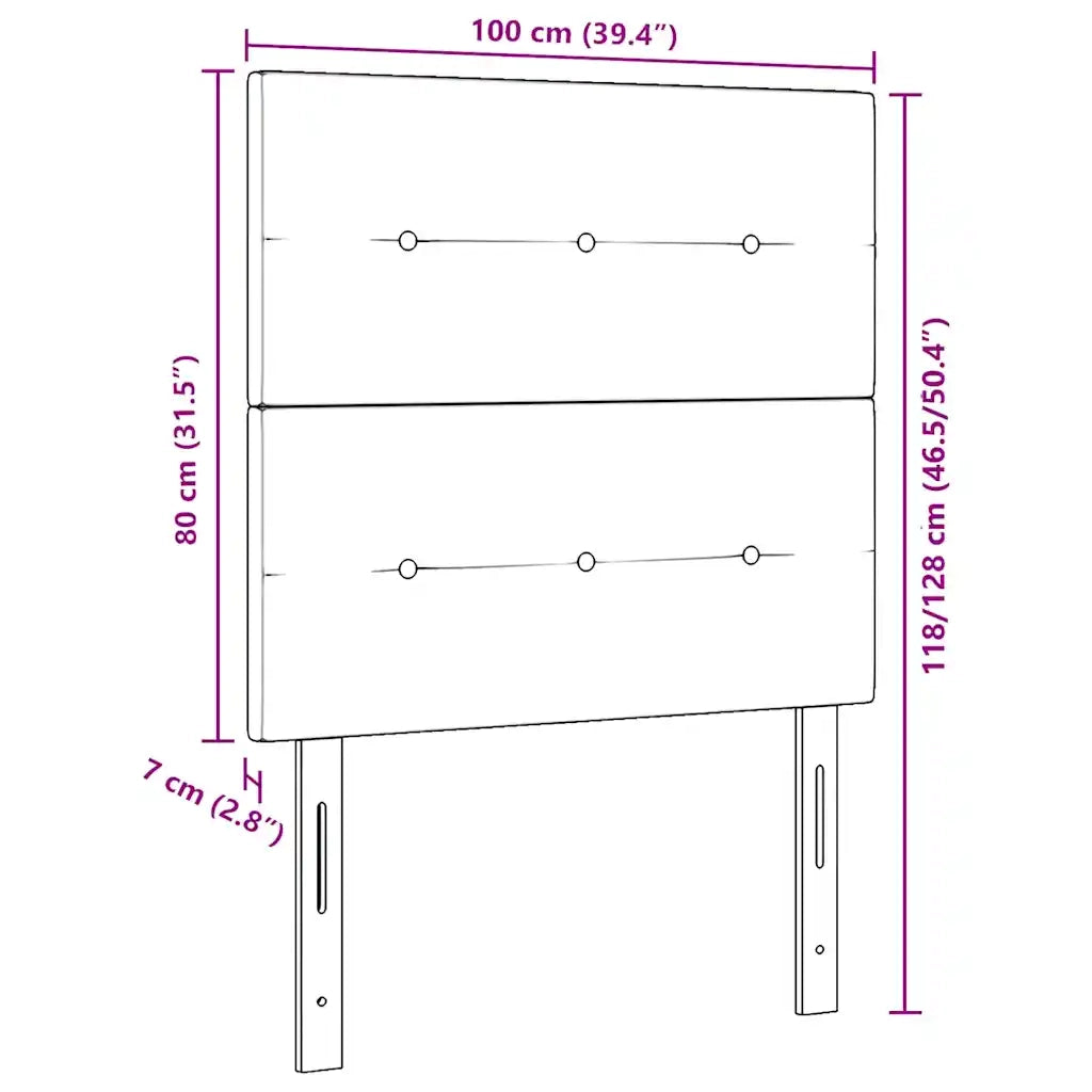 Testiera | Testata Grigio scuro 100 cm Velluto