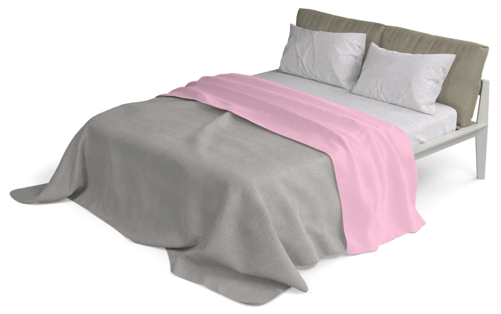 Set Lenzuola Singolo Sopra Sotto e Federe in Cotone Rosa