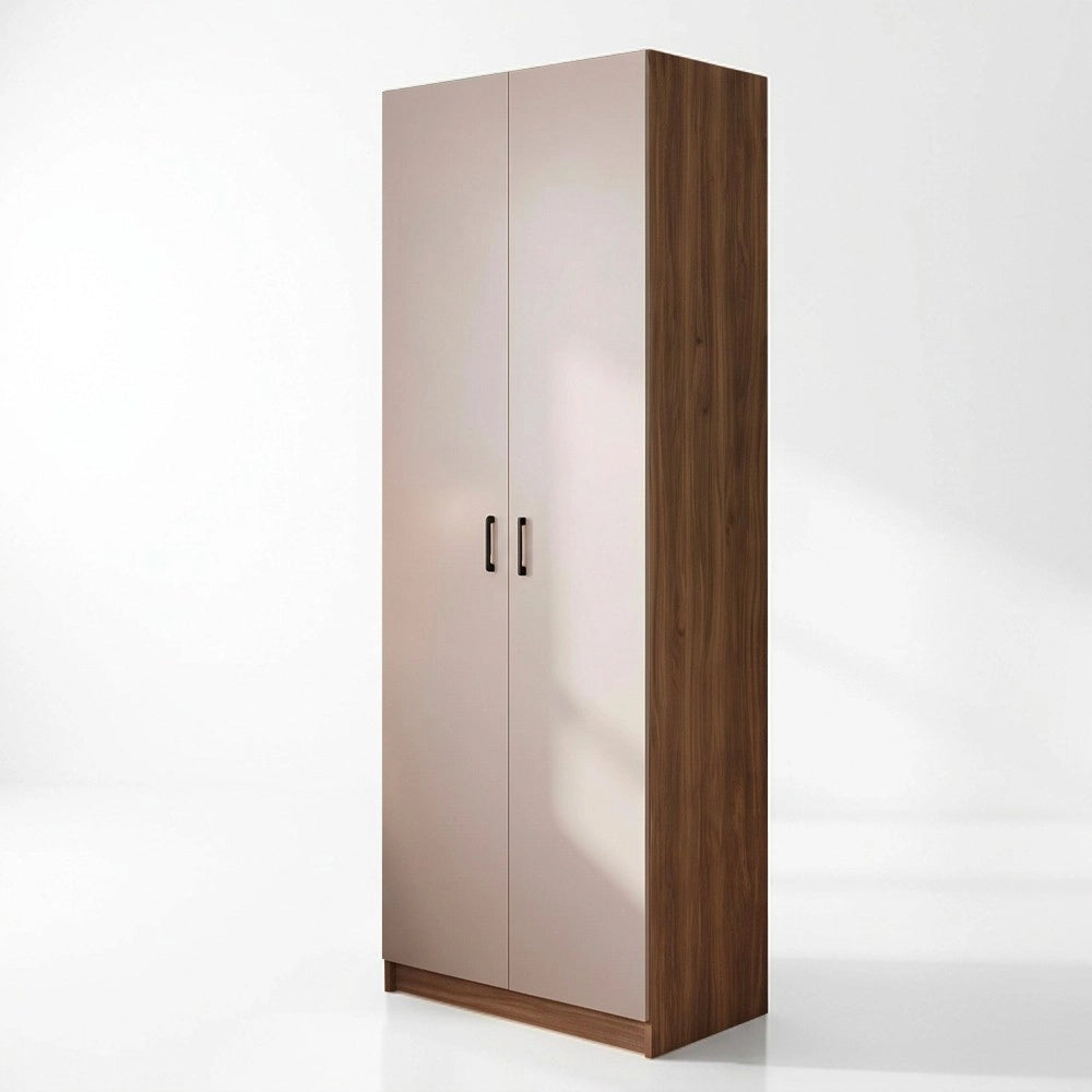 Armadio 2 Ante 90 cm H 247 cm Noce Naturale e Cashmere Made in Italy