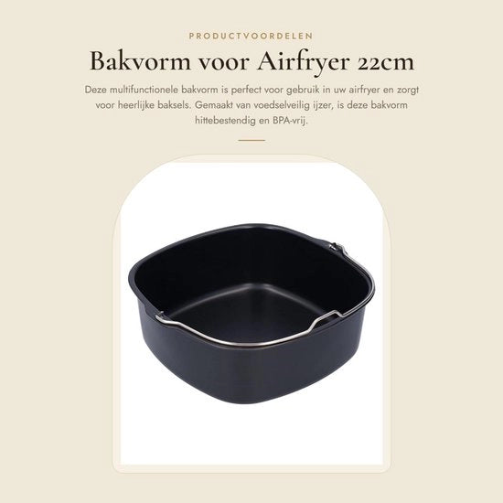 Accessorio per Airfryer - Forma per Cakes - Resistenente al Vapore - 22 cm - Materiale Sicuro per la Cucina - Resistente al Calore - Adatto per HD9925/HD9860/HD9905