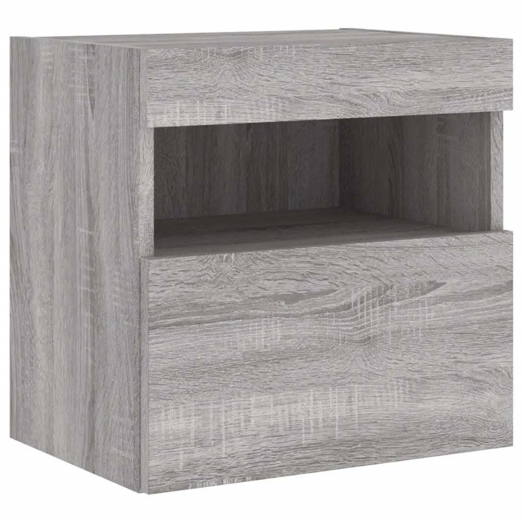 Mobile TV a Parete | Armadietto TV | Mobile Porta TV con Luci LED Grigio Sonoma 40x30x40 cm