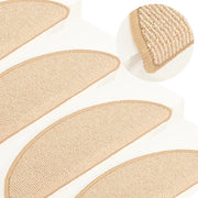 Tappetini per scale 15 pz 56x17x3 cm Crema Semicircolari 149853
