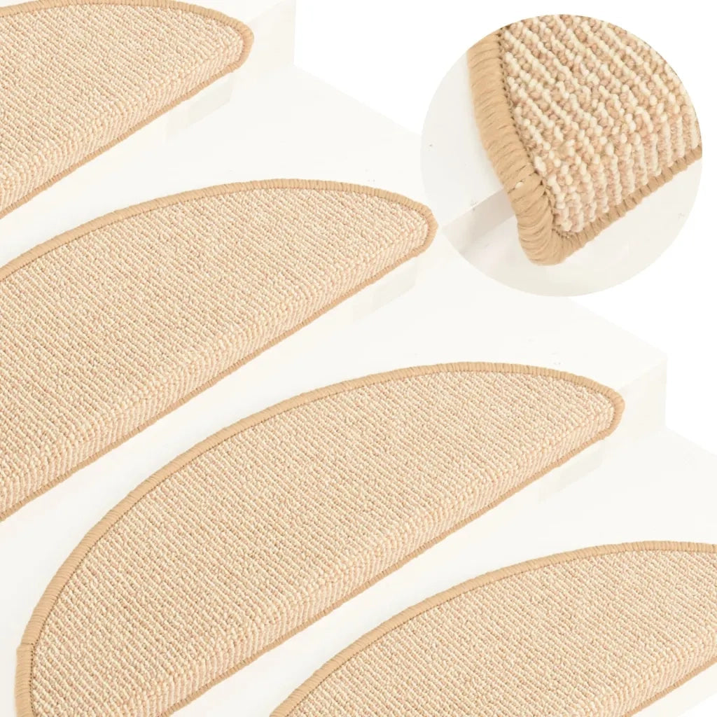 Tappetini per scale 15 pz 56x17x3 cm Crema Semicircolari 149853