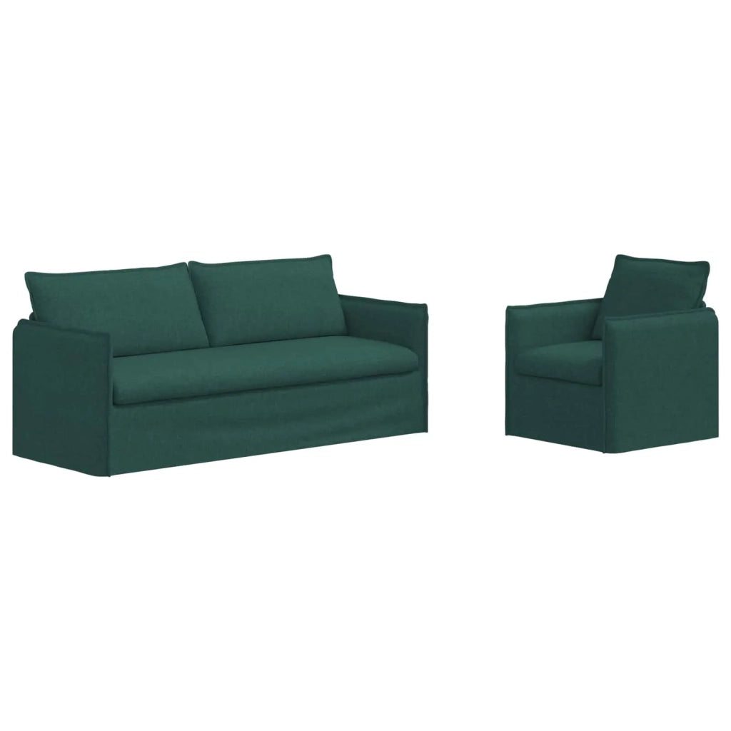 Set di divani 2 pcs Verde Scuro 196 x 82 x 85 cm Tessuto 3407614