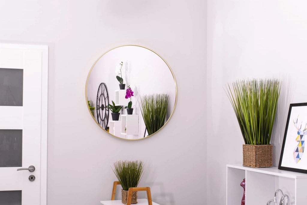 Valora MIRROR 80CM Specchio da parete con cornice dorata per soggiorno
