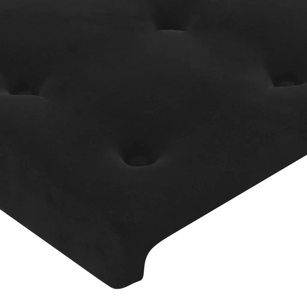Testiera ad Orecchio-Testata con Orecchie Nera 93x16x118/128 cm in Velluto 338021