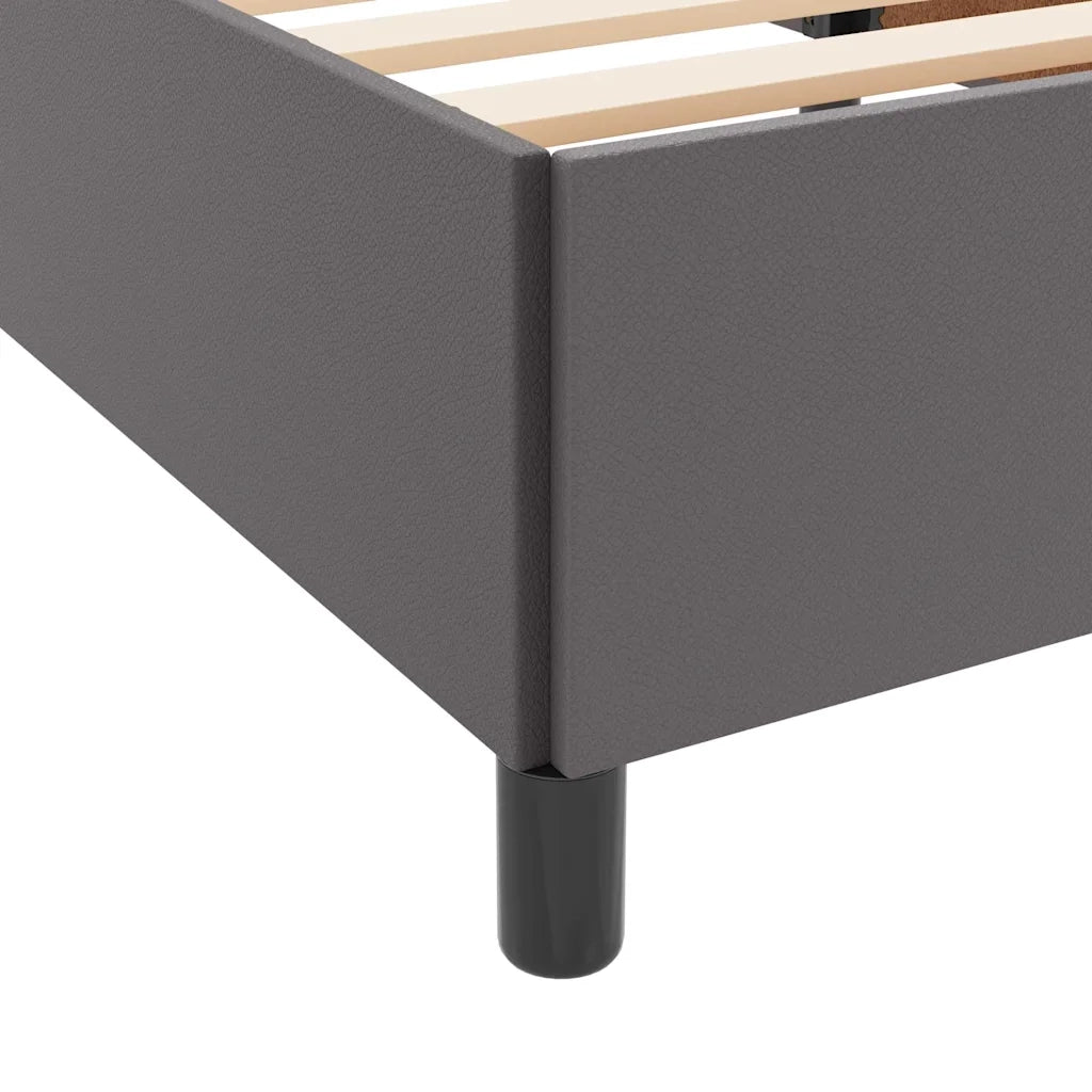 Letto matrimoniale | Letto per adulti | Struttura del letto con materasso Grigio 140 x 190 cm Tessuto