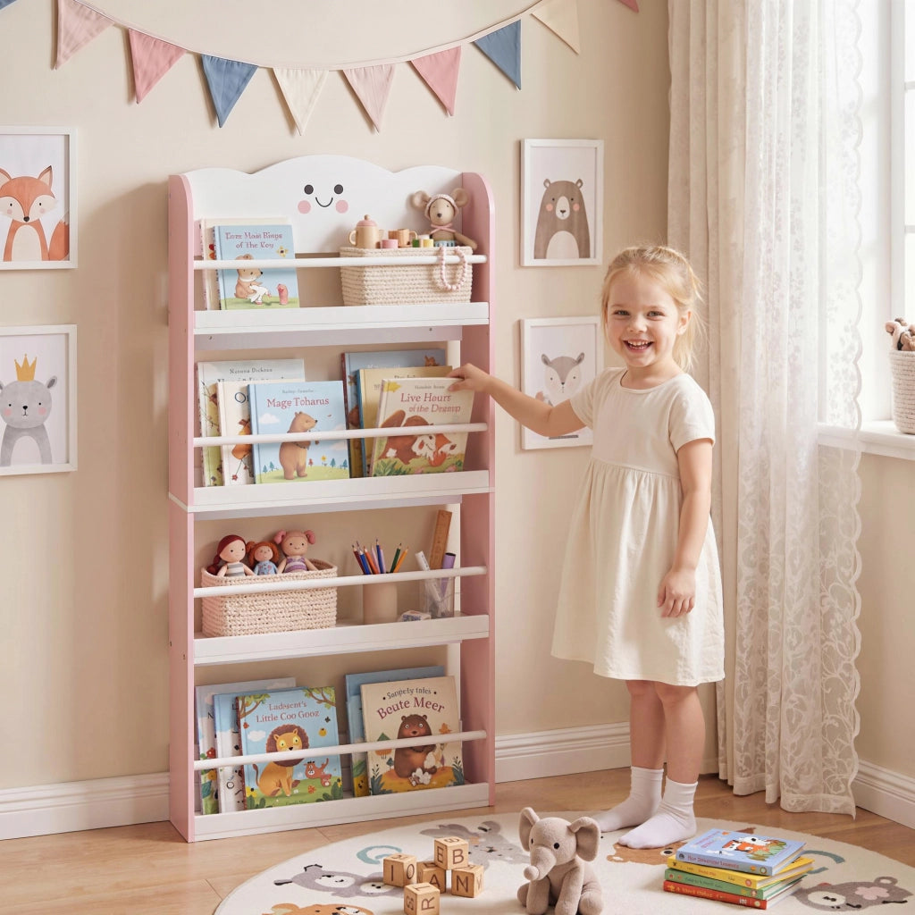 Libreria per Bambini a 4 Ripiani ¨C Minimal ¨C Rosa