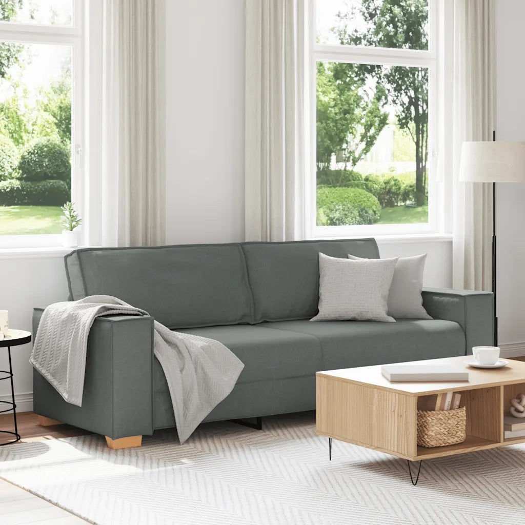 Divano a 3 Posti-Sofa 3 Posti Grigio scuro 180 cm in tessuto