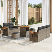 Set Divano da Giardino 8 pcs Grigio polyrattan 3362988