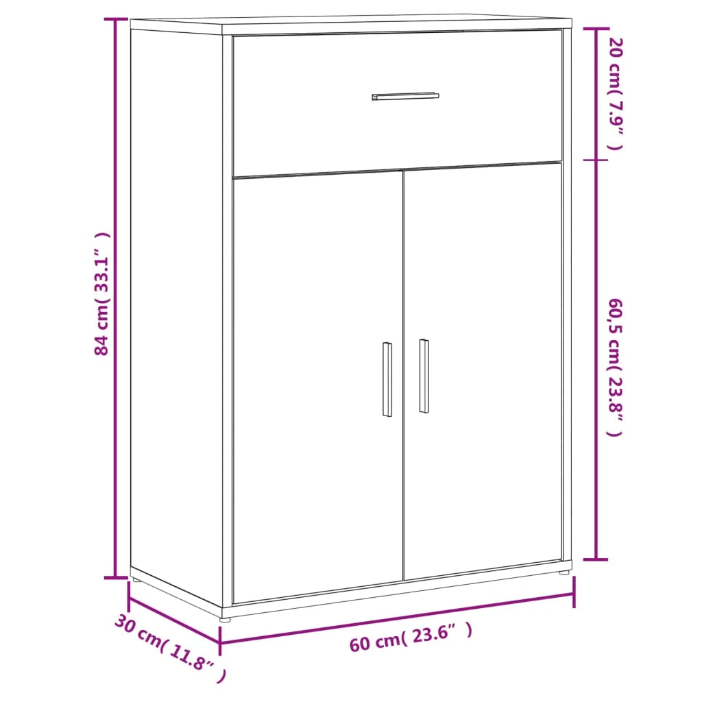 Buffet credenza cassettiera armadio mobile contenitore organizer per cucina soggiorno salotti set da 2 Sonoma 60 x 30 x 84 cm legno ingegnerizzato marrone 02_0036813