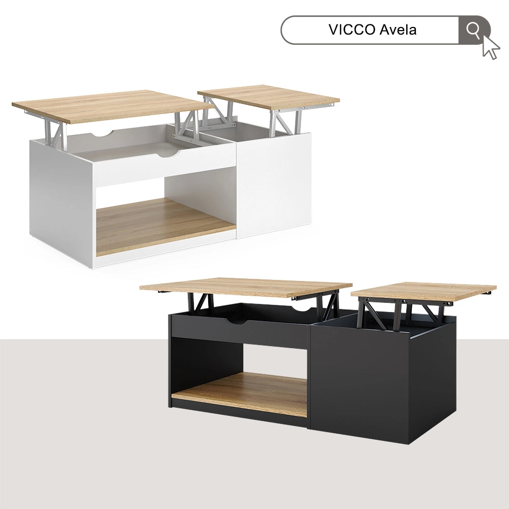 Vicco Tavolino salotto Nero 55 x 110 cm