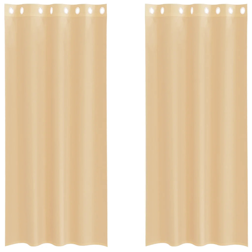 Tende in Voile con Occhielli 2 pz Sabbia