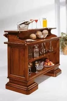 Mobile bar classico arte povera  in legno di pioppo tinta noce (1223+1224) - Mobili 2G