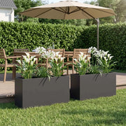Vaso da giardino 2 pz Nero 100 x 30 x 40 cm 8005611
