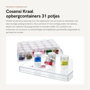 Contenitori di archiviazione 31 contenitori - Organizzatore di fili - Cassetto trasparente di archiviazione - Materiali per artigianato e fai da te - Con coperchi - Organizzazione pratica - Cassa per fili di conchiglie