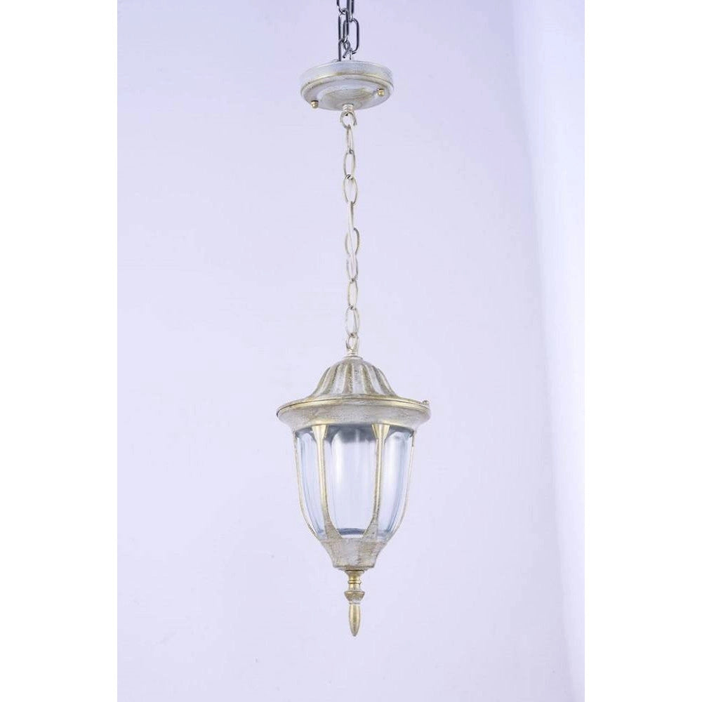 Trade Shop - Lanterna Sospesa Da Soffitto Lampada Giardino Retrò Per Esterno Con Catena - Bianco