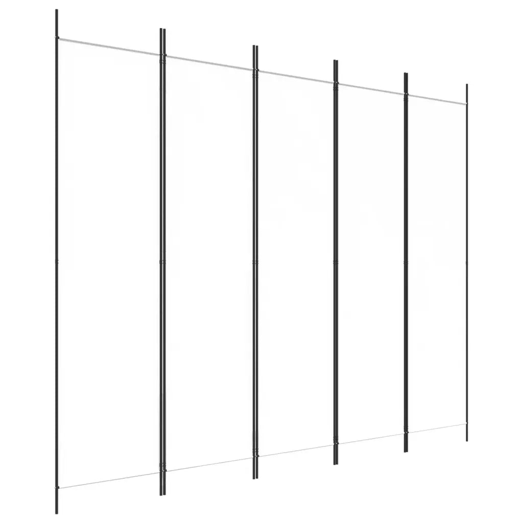 Divisorio a 5 Pannelli Bianco 250x200 cm Tessutocod mxl 97034