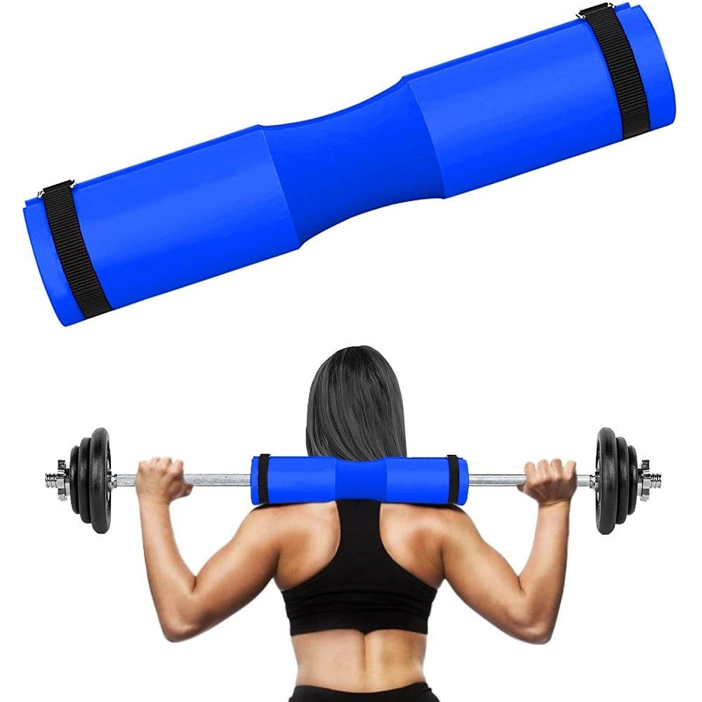 Trade Shop - Barbell Squat Pad Cuscino Bilanciere Collo Per Sollevamento Pesi Squat 45x10 Cm - Blu