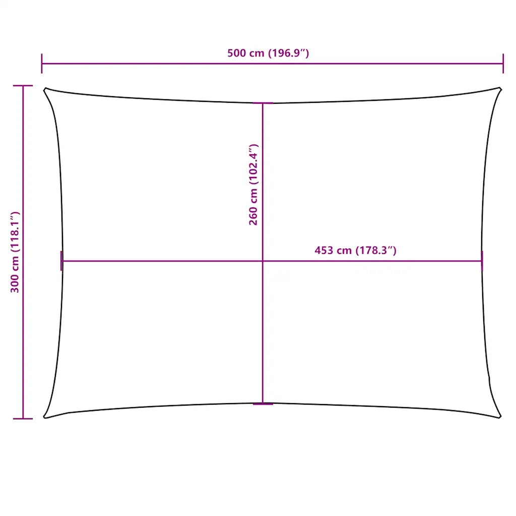 Parasole a vela | Telo Ombra | Vela da ombra Oxford Rettangolare 3x5 m Rosso