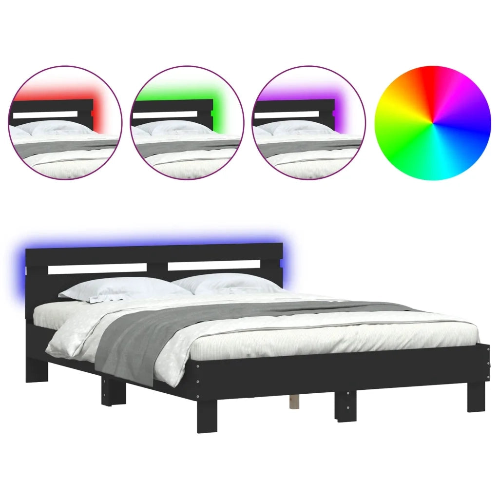 Giroletto con LED senza Materasso Nero 150x200 cm 3207540
