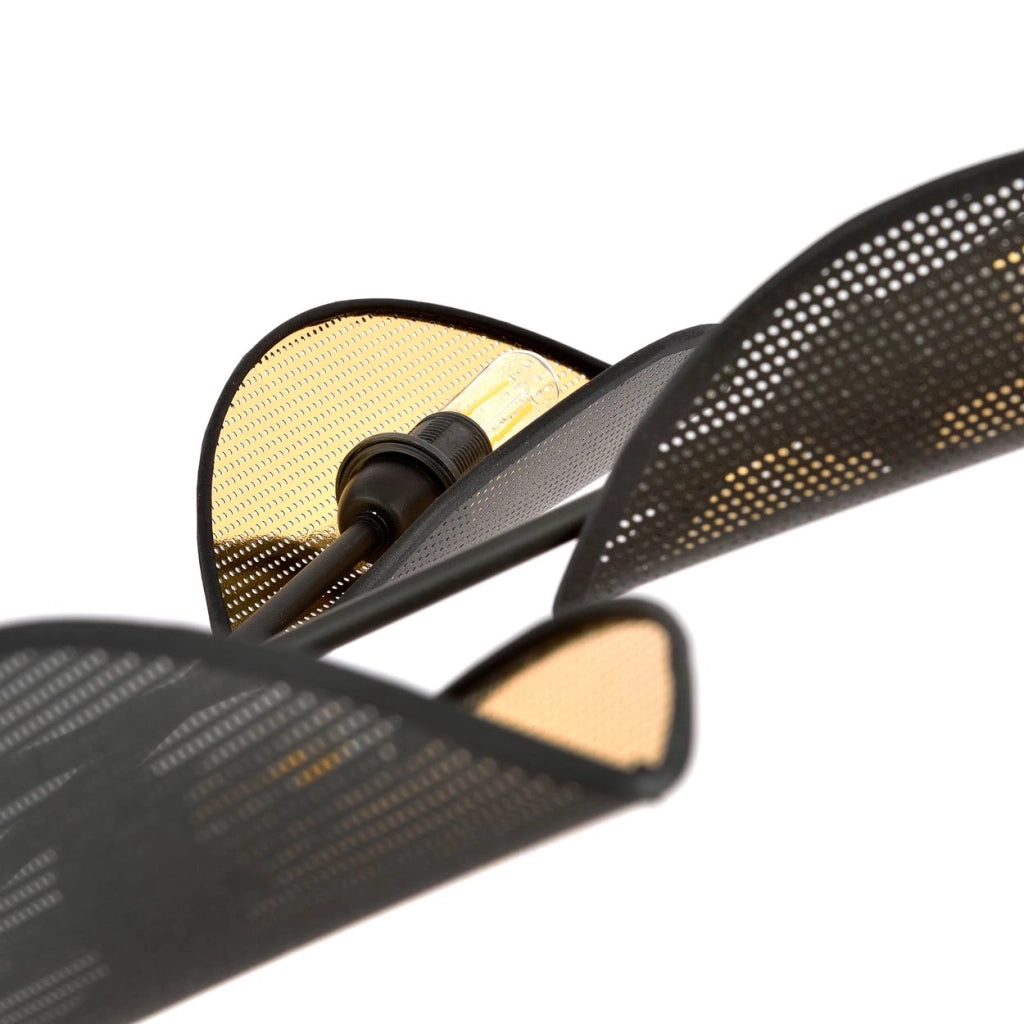 Lampadario Emibig Vene 6 luci E14 nero-oro 102x51cm
