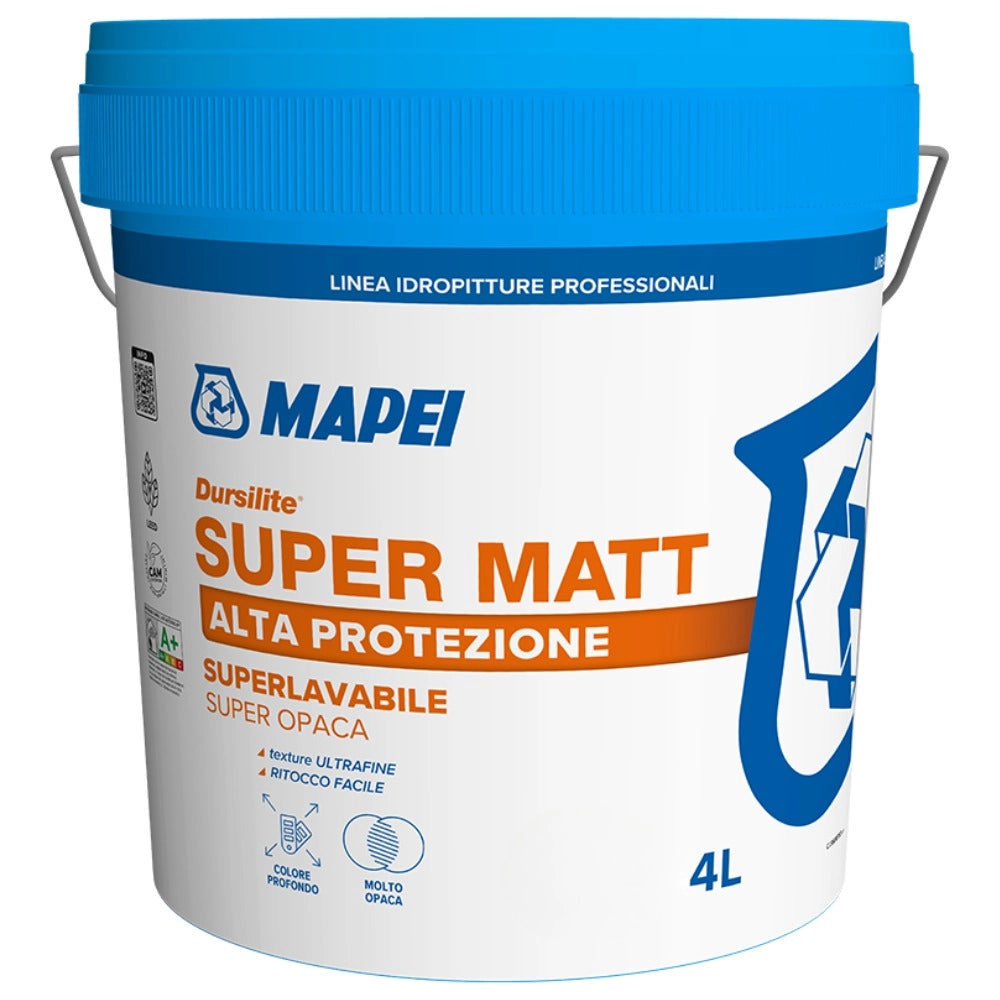 Dursilite gypsos 4 l idropittura antimuffa superlavabile per cartongesso