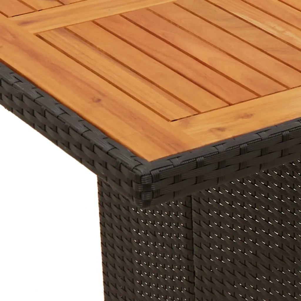 Set da Pranzo da Giardino 9 pz con Cuscini Nero in Polyrattan 3277526
