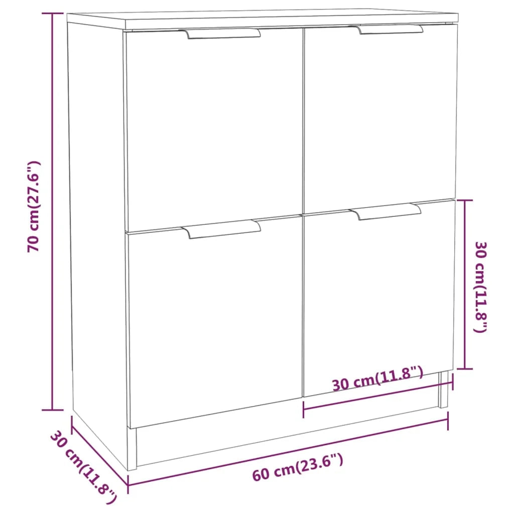Buffet credenza cassettiera armadio mobile contenitore organizer per cucina soggiorno salotti set da 2 60 x 30 x 70 cm legno ingegnerizzato grigio 02_0036853