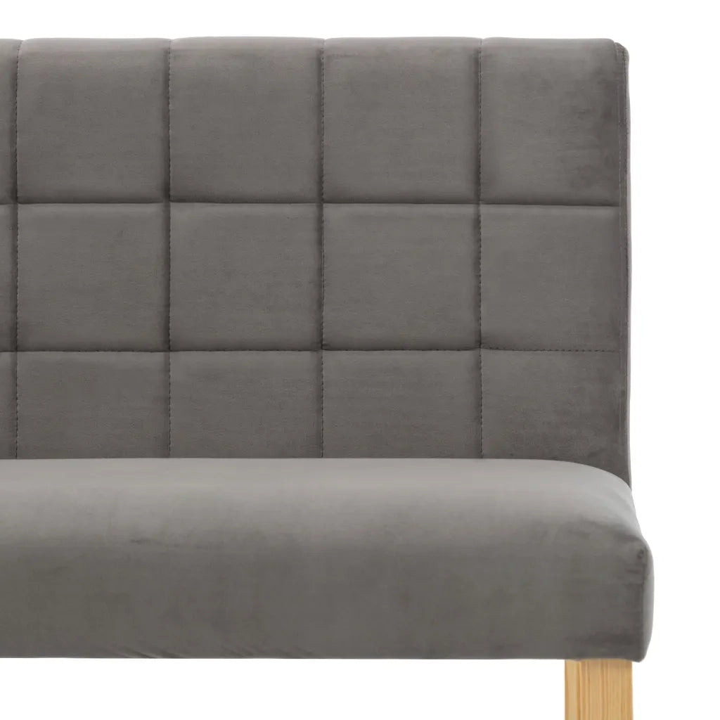 Panca-Sgabello 140 cm Grigia in Velluto